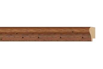Moldura castanha bichada para quadros | Pormenor do acabamento