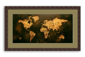 Molduras para quadros por medida | Moldura castanha decapé | Quadro pronto