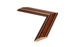 Moldura castanha por medida | Perfil e amostra