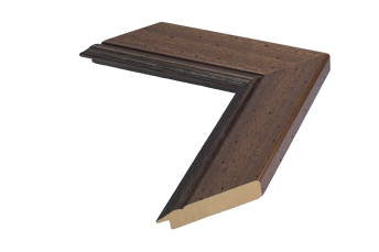 Moldura castanha bichada para quadros