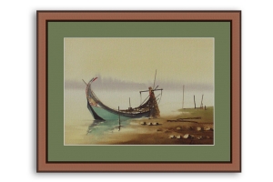 Molduras por medida | Moldura castanha de 2 tons | Quadro pronto