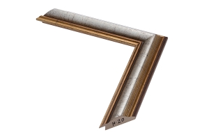 Molduras por medida | Moldura ouro e prata | Perfil e amostra