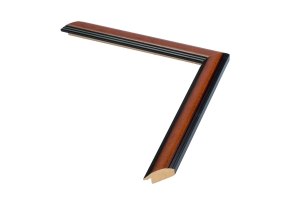 Moldura castanha para quadros e fotos | Perfil e amostra