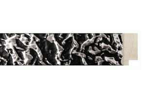 Molduras para espelhos por medida | Pormenor da Moldura preto e prata de de 4.7 cm