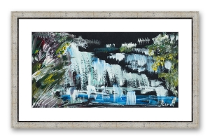 Molduras por medida | Moldura prata com friso preto | Quadro pronto