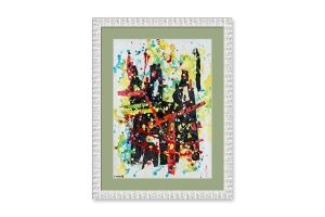 Molduras para quadros por medida | Moldura branca e prata de de 3 cm | Quadro pronto