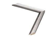 Comprar molduras por medida | Moldura prata com friso preto | Perfil e amostra