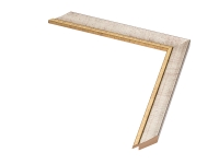 Molduras por medida | Moldura prata com friso dourado | Perfil e amostra