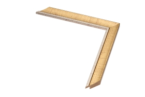 Compre molduras online | Moldura dourada com friso prata | Perfil e amostra