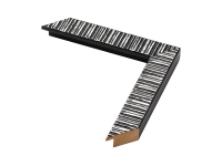 Molduras para fotos por medida | Amostra da Moldura preto e prata de de 3 cm