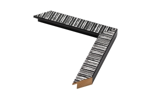 Molduras para fotos por medida | Amostra da Moldura preto e prata de de 3 cm