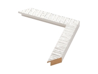 Molduras para quadros por medida | Amostra da Moldura branca e prata de de 3 cm