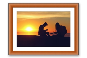 Moldura castanha cerejeira para quadros por medida | Quadro pronto