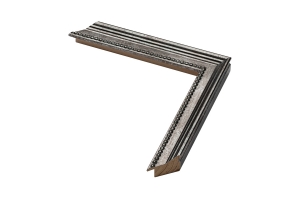 Molduras por medida para quadros | Moldura prata escura | Perfil e amostra