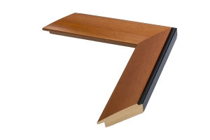 Moldura castanha cerejeira para quadros por medida | Perfil e amostra