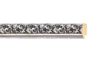 Moldura trabalhada prateada para quadros por medida | Quadro pronto