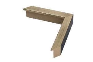 Moldura dourada para puzzles e fotos | Moldura dourada com lateral preta | Perfil e amostra