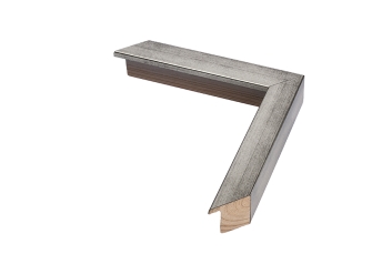 Molduras prateadas para quadros online | Moldura prata de 2.6 cm | Perfil e amostra