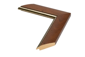 Molduras por medida | Moldura Bichada com friso dourado | Perfil e amostra